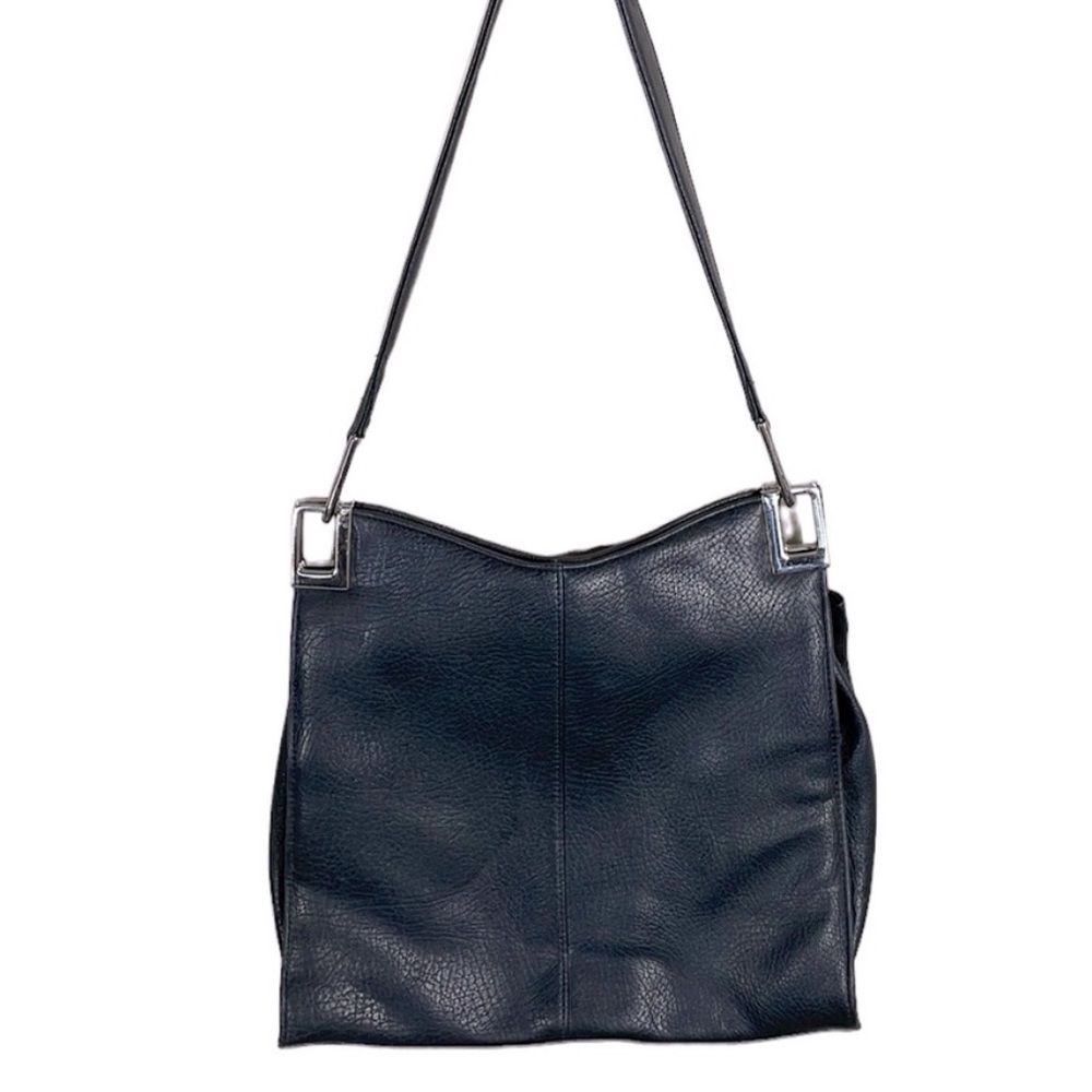DIAHANN CARROLL Handbag Shoulder Purse Tote Grey Vegan Leather Silver Hardware